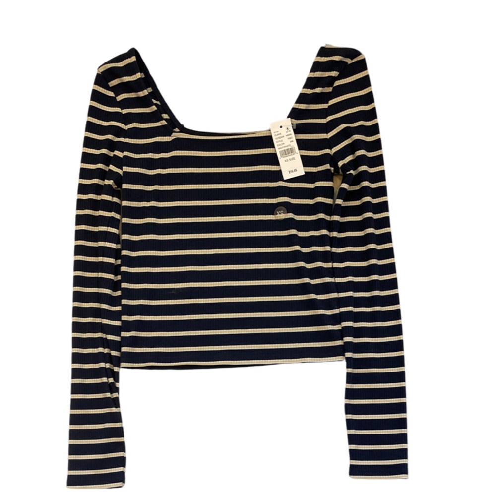 Pacsun basics blue, yellow, and white stripped t-shirt